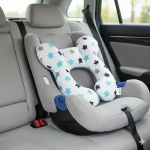 Breathable Baby Head Support Neck Pillow for Car Seat & Stroller - 3D Mesh U-Shape Headrest with Adjustable Straps, Anti-Slip Design, Safe & Comfortable Newborn Travel Accessory.