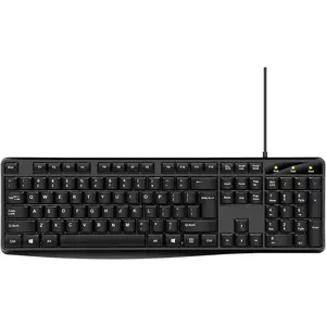 Wired  Keyboard, Plug Play USB, Large Number Pad, LED Indicators,, Foldable Stands,Anti-Wear Letters Full Size Keyboard,for Windows  PC Laptop-Black