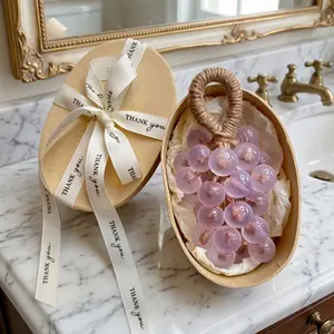 Grape Cluster Shaped Handmade Moisturizing Brightening Bath Soap 180g - Natural Plant Essential Oils Gentle Cleansing & Moisturizing Fun Design Face & Body Wash Hanging Decorative Creative Gift For Men and Women