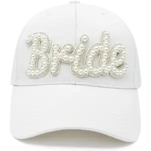 Bride Hat White Pearl Baseball Cap Bachelorette Party supplies Bridal Shower Wedding Day Engagement Gifts Bride to Be Outfit