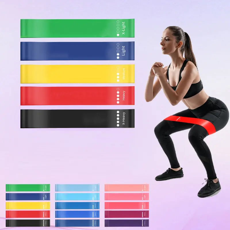 10-Piece Mini Loop Resistance Bands Set with Carry Bag - 5-Level Elastic Flexbands for Home Gym, Physical Therapy, Strength Training, Women & Men