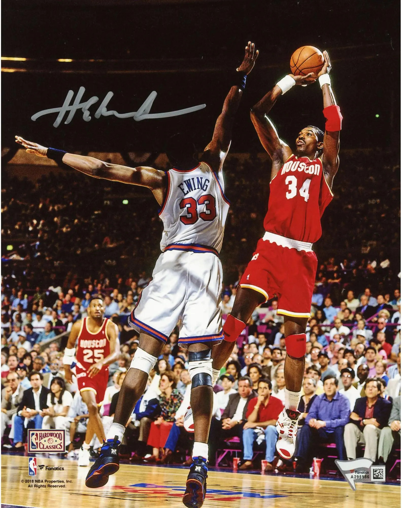 Hakeem Olajuwon Houston Rockets Autographed 8" x 10" Jumping Photograph - Fanatics Authentic Certified