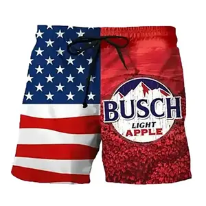 5 STYLE American Flag Hawaiian Shorts, 4th of July Outfit, American Flag Pool Party Swimwear