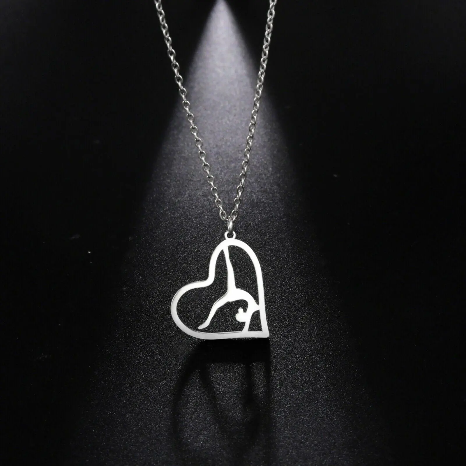 Gymnastics Girl Dancing in Heart Necklace