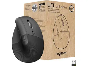 Logitech Lift for Business, Vertical Ergonomic Mouse, Wireless, Bluetooth or Secured Logi Bolt USB, Quiet clicks, Globally Certified, Windows/Mac/Chrome/Linux