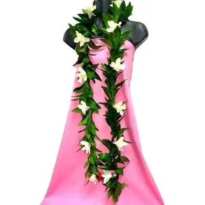 Maile Lei with Tuberose, 66 inches, Artificial Silk Lei
