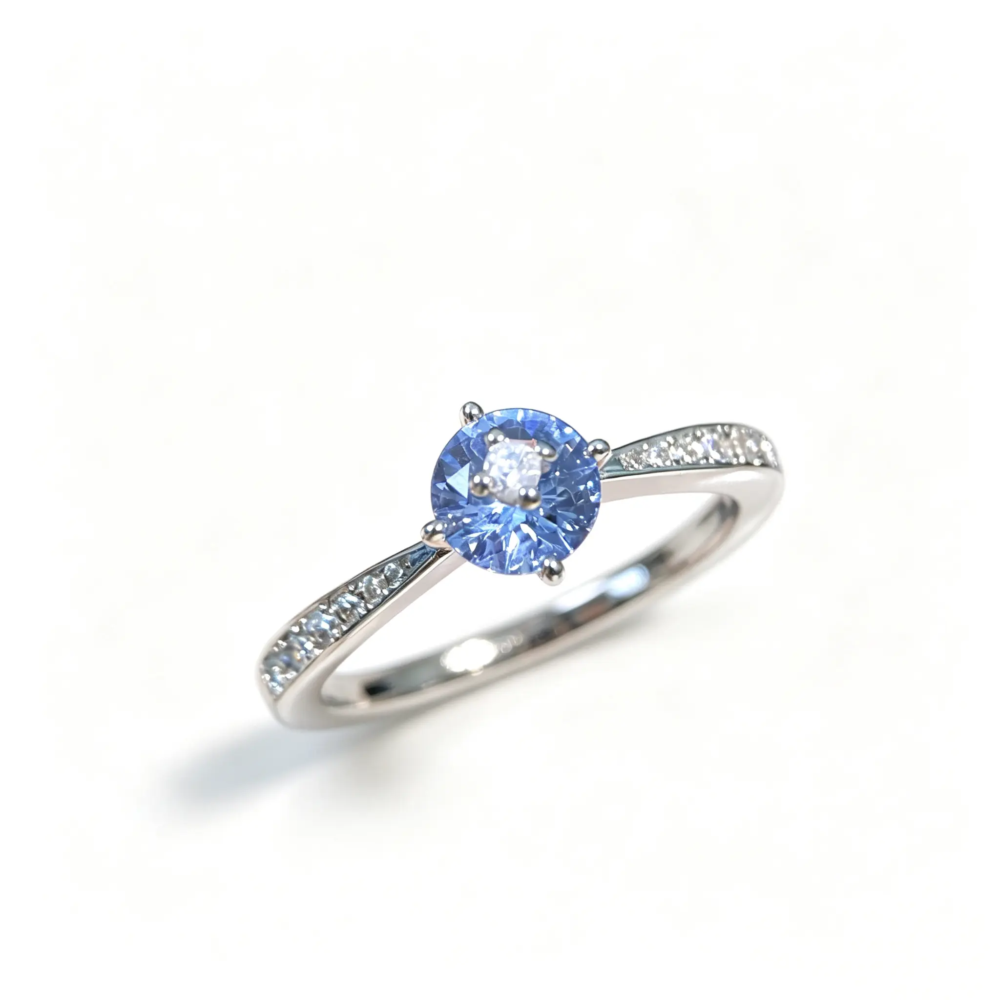 Women's Light Luxury Blue Sea Legend Open Ring - Ice Flower Cut Cubic Zirconia Statement Piece, Adjustable Band Jewelry for Engagement Party Gifts, Adjustable Size promise anniversary valentine simple design, Round Stone sapphire, Sparkle Brilliance