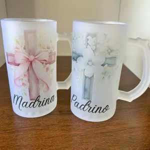 madrina y padrino 16 oz Frosted glass