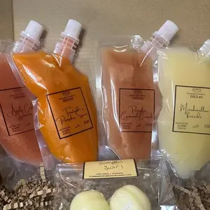 Flaming Wicks Candle Co Theme Squeeze Wax melt (4)- 3.5oz pouches & (2) 4-pack mystery wax melt samples included autumn