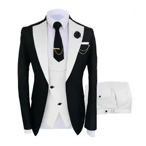 Men's evening gown 2025 European And American Men's Suit Three-piece Suit Wedding Groom Best Suit