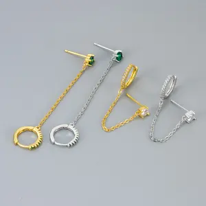 Gang Drill Tassel Ear Ring Single Diamond Chain Ear Cuff Earrings Fashion