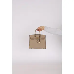 Pre-owned HERMÈS Designer Handbag/Wallet 2018 Gris Tourterelle Togo Birkin 25 GHW