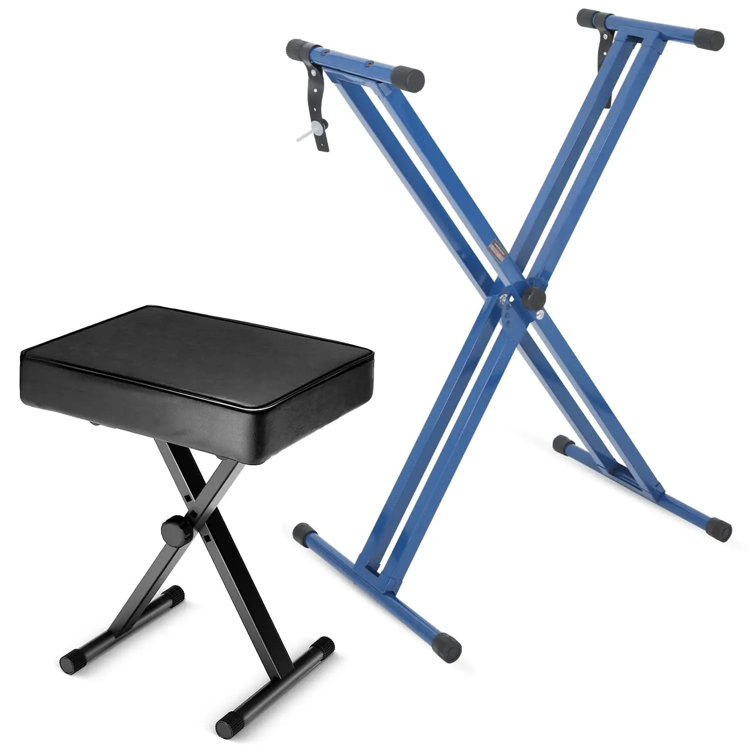 5 Core Keyboard Stand Piano Bench Combo Adjustable Key Board Stands 3" Padded Musician Chair Set