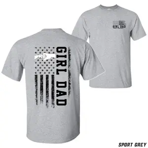 Girl Dad American Flag T-Shirt – Sport Grey Patriotic Graphic Tee for Fathers of Daughters, Family Men, and Everyday Proud Dads Men's Flag Print Round Neck T-shirt funny  tshirt graphic  tee shirts  men men  gifts