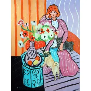 Carolines Treasures  28 x 40 in. Lady with her Pug House Size Canvas Flag