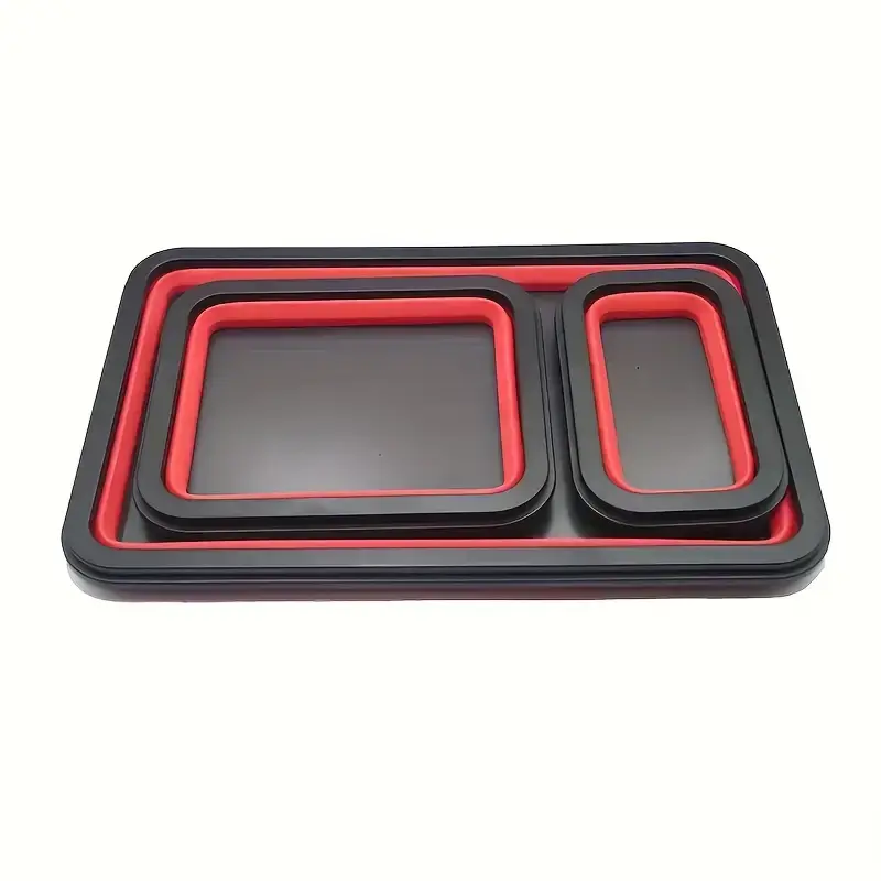 Strong Magnetic Tool Tray with Silicone Magnetic Surface - Garage Tool Storage Organizer, Auto Repair Accessory, Anti-Loss Screwdriver Bit Holder Garage Tool Organizer