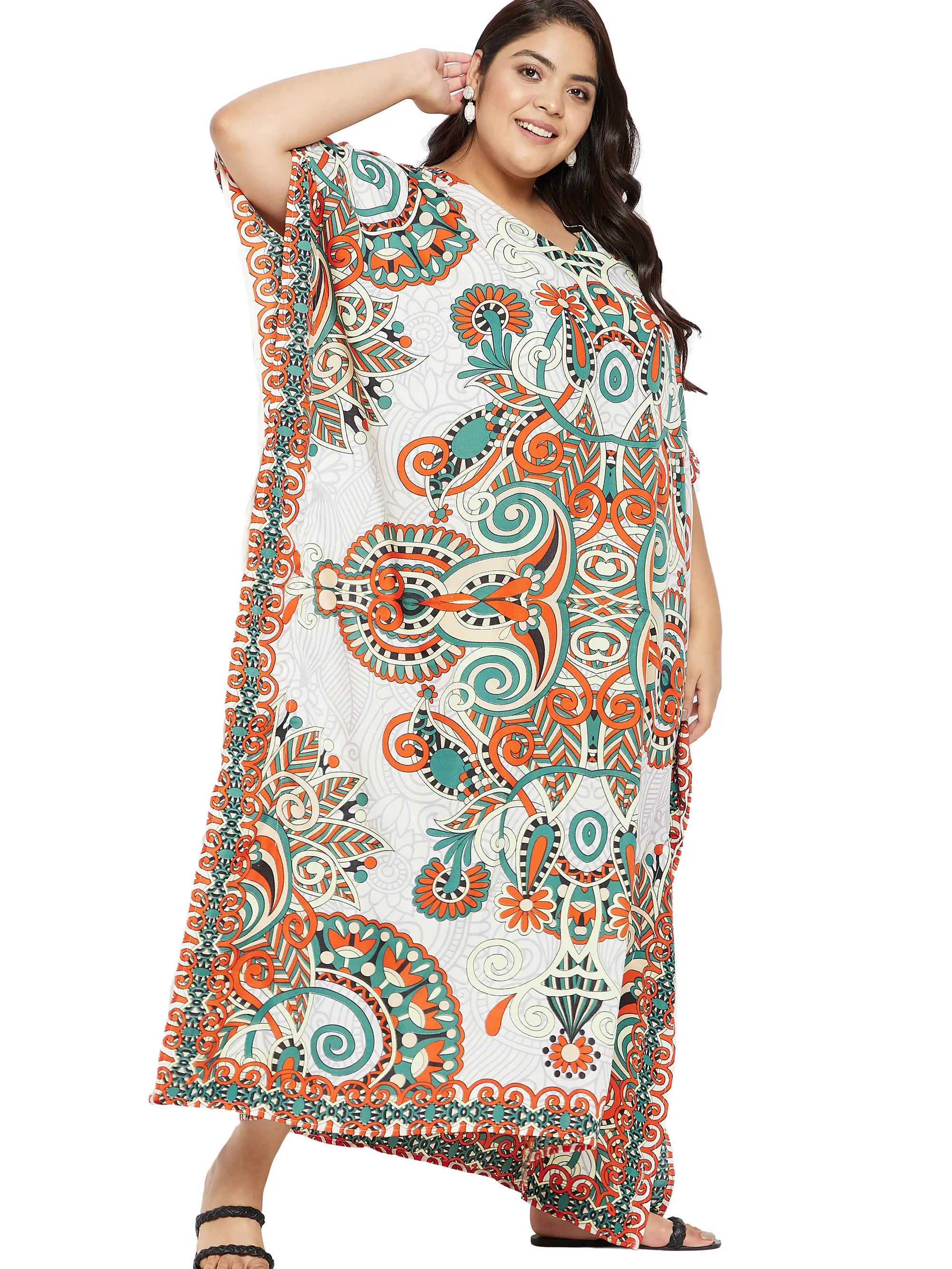 Gypsie Blu Regular Wear Home Kaftan for Women Polyester Paisley Printed Soft Relaxed Maxi Dress Kimono Sleeve Summer Caftan V-Neck One Size Fits Most - TikTok Shop Gypsie Blu Regular Wear Home Kaftan for Women Polyester Paisley Printed Soft Relaxed Maxi Dress Kimono Sleeve Summer Caftan V-Neck One Size Fits Most - TikTok Shop