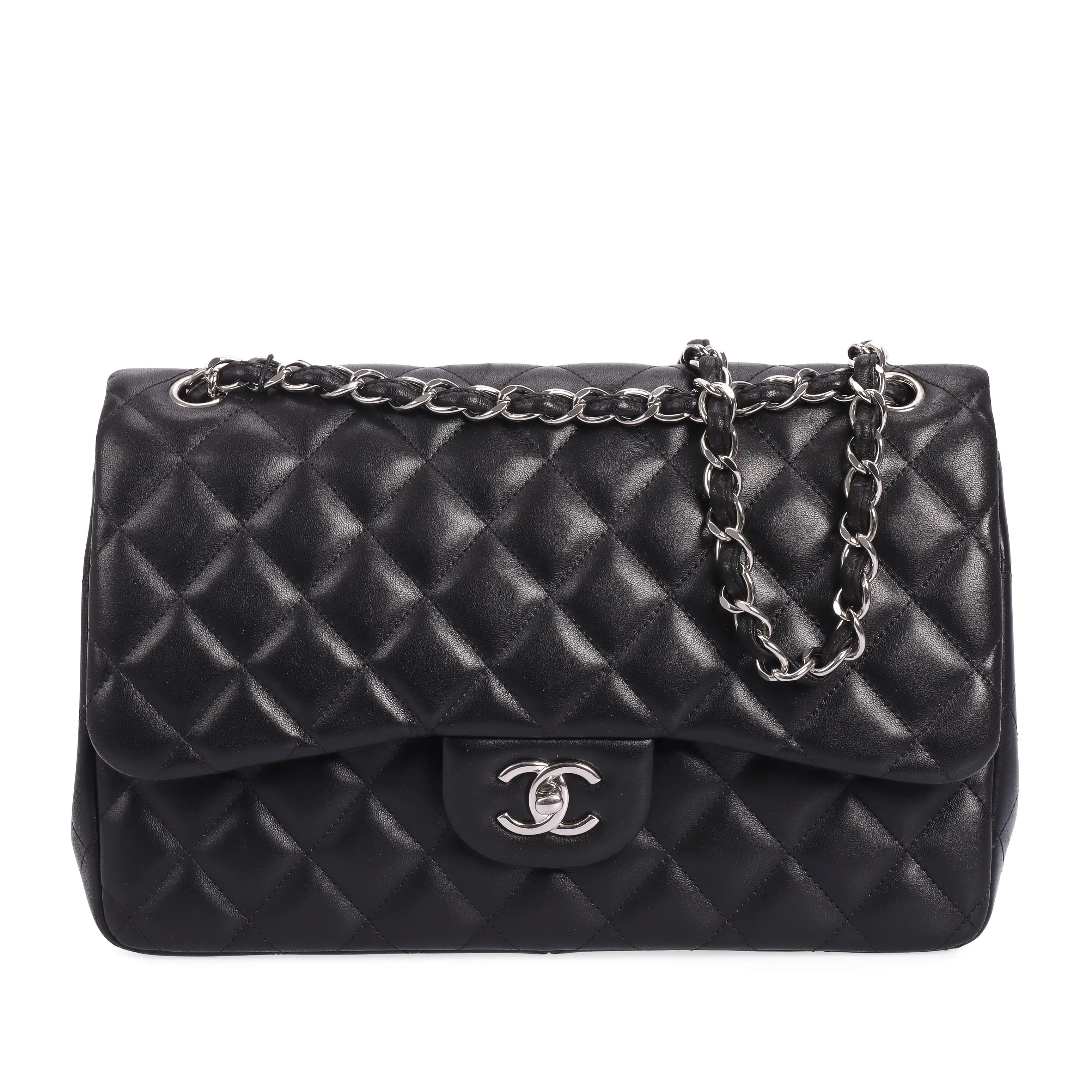 Pre-owned CHANEL Lambskin Shoulder Bags Classic Flap Black 92276098 hz