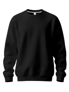Men's Winter Fleece Lined Loose Fit Classic Round Neck Casual Solid Color Commuter Plus Size Long Sleeve Pullover Sweatshirt, Comfortable and Stylish