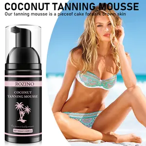 ROZINO Coconut Tanning Mousse - Moisture & Hydration Light Milk Texture Easy Absorption Non-Sticky Jojoba Seed Oil Castor Oil Formula
