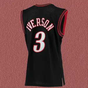 Allen Iverson Classic-Design stitched Basketball Jerseys Retro Men's Sleeveless Black shirt