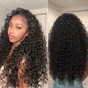 [3 IN 1 Half Wig] Human Hair Ready To Wear Half Wig Kinky Curly Glueless 3 IN 1 Half Wig Human Hair Drawstring Glueless Half Wig For Women Remy Hair Seamless Flip Over Endless Styles Wigs#TikTokShopBlackFriday