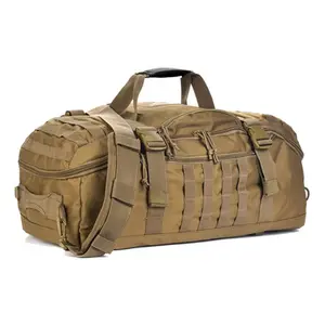Military Tactical Duffel Bag - Waterproof Travel Gym Backpack for Men and Women, 3-way Carry (Hand / Shoulder / Backpack), Large Capacity with Velcro, Essential for Fitness, Exercise, Hiking