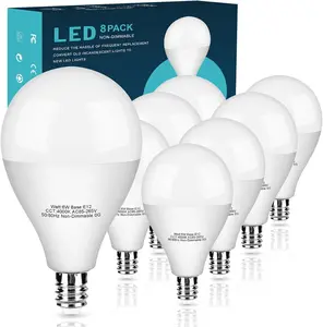 Hansang 8-Pack E12 Base LED Candelabra Bulbs, A15 Shape, 60W Equivalent, 4000K Natural Daylight, 600 Lumens, CRI85+ Non-Dimmable for Chandeliers, Ceiling Fans