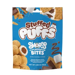 Stuffed Puffs Filled Marshmallow Bites, S'mores, 2.68 oz Bag
