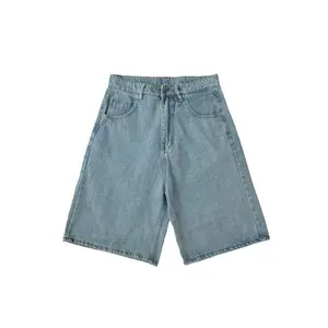 Blue jeans, Baggy shorts jeans, Baggy Short daily blue, Wide Leg Washed Denim Shorts, Unisex Jeans Streetwear Fashion Casual Man Menswear Basic