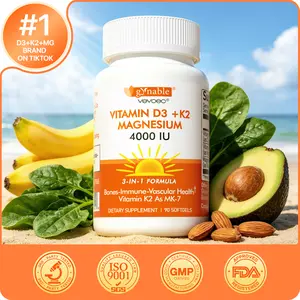 Gynable Vitamin D3 K2 Magnesium Complex Supplement for Bones, Metabolism & Energy, Immune Support, Sleep & Relaxation, Vascular Health,Calcium Absorption,3 in 1 Vitamins Supplement,Healthcare Dietary Edible Softgels,Fitness Vitamin for Daily Wellness
