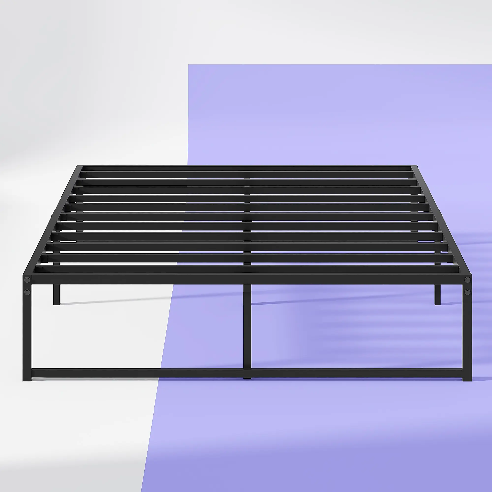 VECELO Platform Bed Frame Metal Slat Support 14 in Height Twin Full Queen King Size Beds Base Bed Frame, No Box Spring Required, Easy to Assemble,Blac