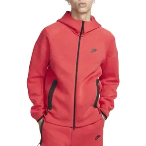 Men's Nike Sportswear Tech Fleece Red/Black Windrunner Full Zip Hoodie