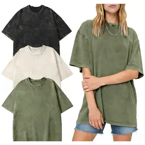 3 Pcs Women's Oversized T-Shirts Cotton Short Sleeve Vintage Washed Baggy Boyfriend Streetwear Summer Tops