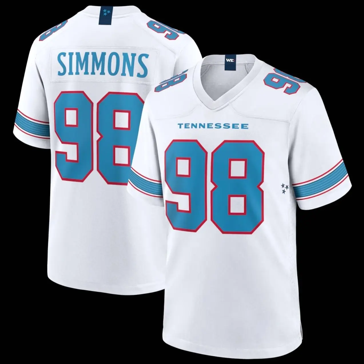 Unisex Football inspired by Titans Simmons 98 Game Player Jersey -  White