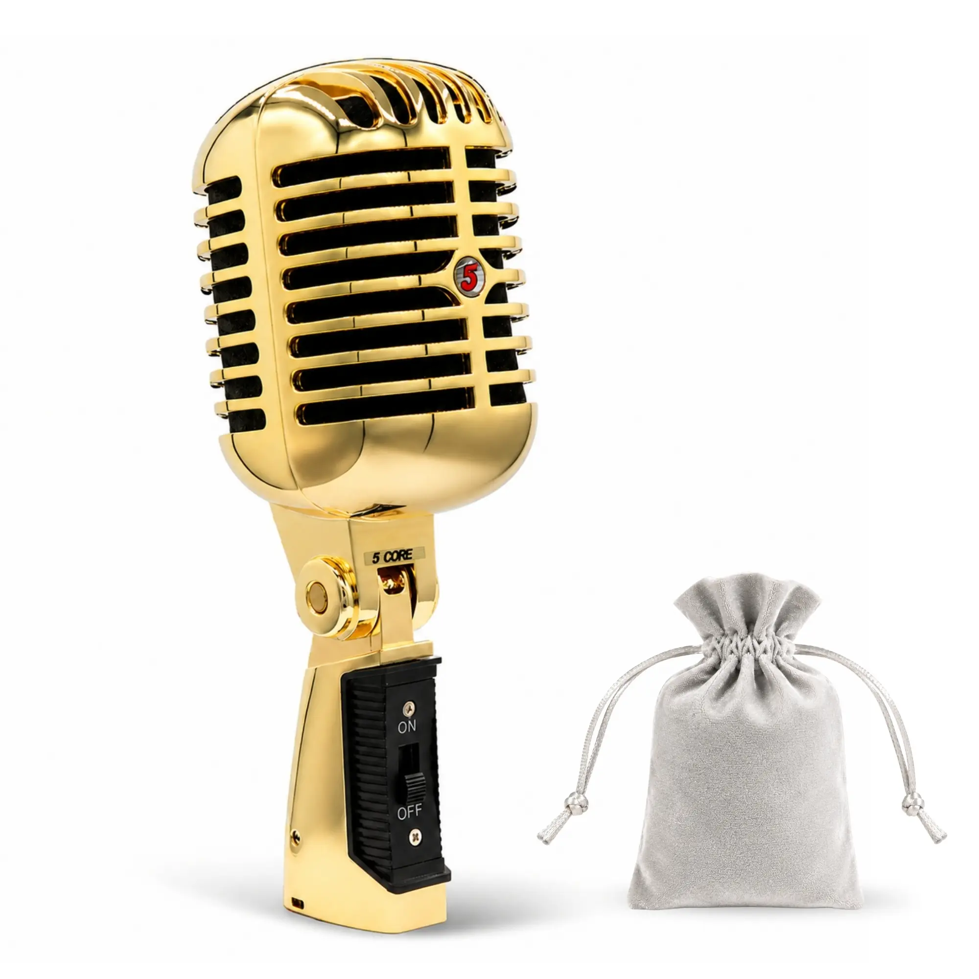 5Core Vintage Microphone Classic Dynamic Professional XLR Studio Retro Style Mic Gold