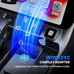 Wireless CarPlay Adapter 2025 upgrades wired CarPlay to wireless, mini USB design, plug and play, easy to use, fast and stable connection