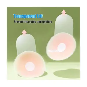 A pair of Sticky Waterproof Silicone Adhesive Bra for Women, Invisible Lift Push Up Backless Strapless Wireless Bra Set
