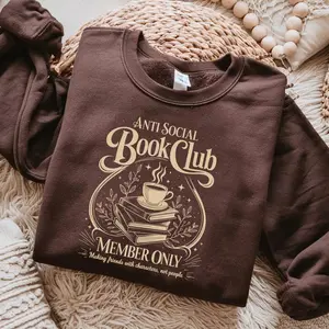 Anti Social Book Club Shirt, Librarian Shirt, Book Lover Gift, Bookish Sweatshirt, Anti Social Shirt, Funny Gift for Friends