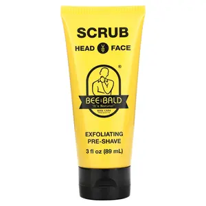 Bee Bald Scrub Head & Face, Exfoliating Pre-Shave, 3 fl oz (89 ml)