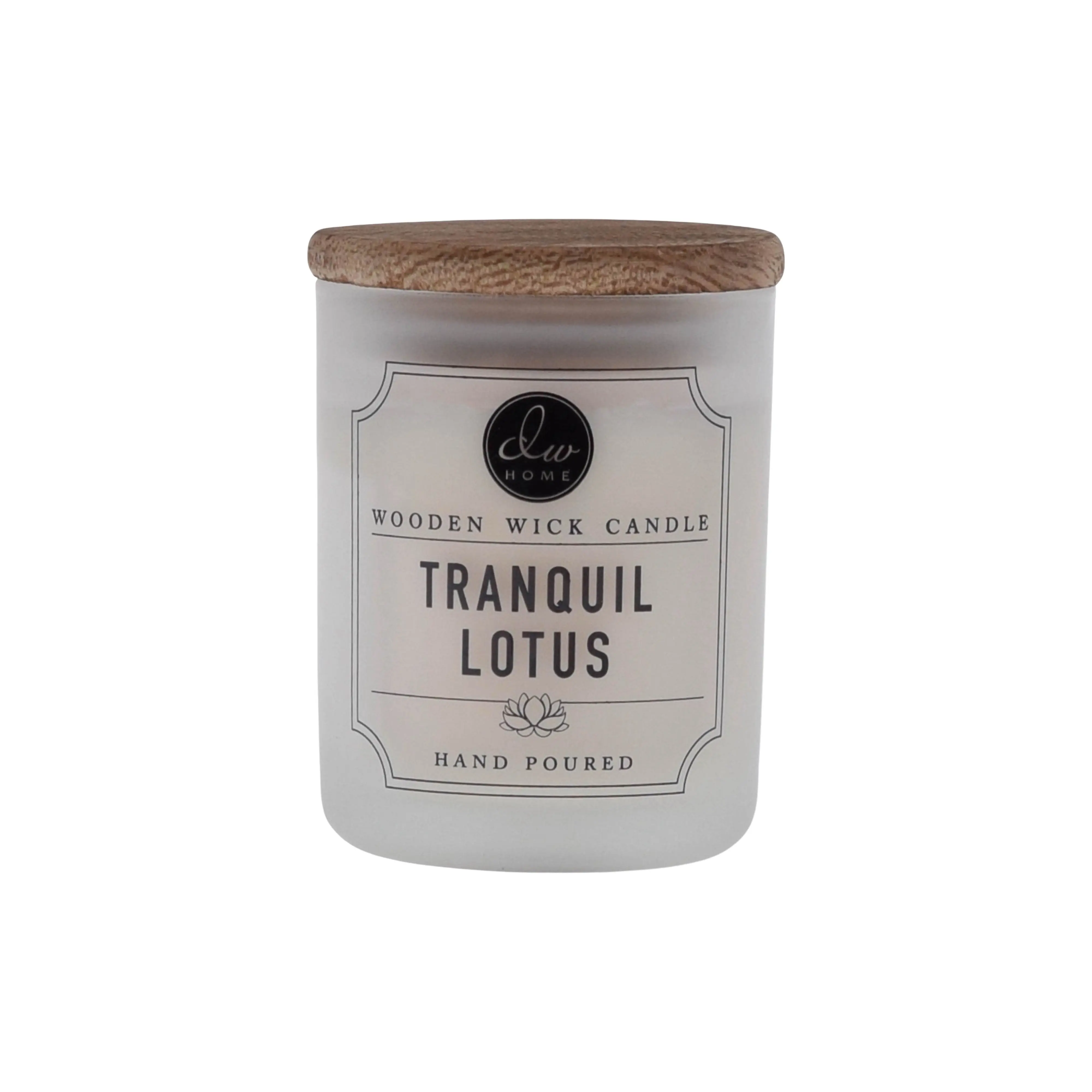Tranquil Lotus Mini Wooden Wick Candle - Scented Fragrance Candle with Jasmine Floral Notes, for Home Decoration Supplies, House Decoration