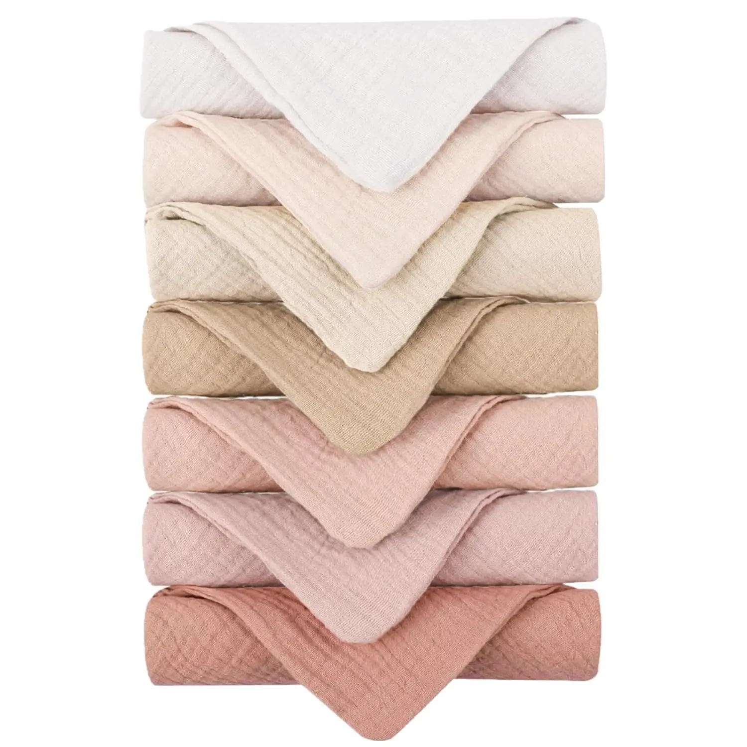 Baby Muslin Washcloths (4pcs/5pcs-01/7pcs/9pcs/10pcs), 100% Cotton 11x11in Soft Absorbent Cloths, Ideal for Newborn Bathing & Burp Cloths for Boys & Girls, 11X11 Inches, 4 To 5