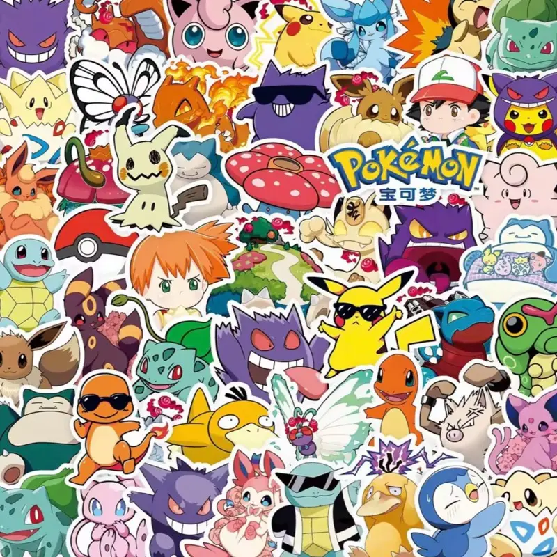 100 Pokemon Stickers Pokémons With Sun Glasses Collection