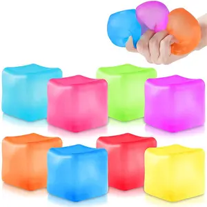 1 PC Creative Maltose Cube Stress Relief Toy Cube Transparent Ice Cube Slow-Rebound Squeezing Toy Gift Squeezing Toy Squishies
