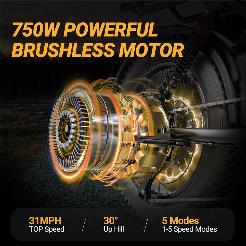 su8-01 Electric ebike |PeakPower 1500W | Full Suspension | TopSpeed 31 MPH | Range 40-70 Miles 48V 18Ah Removable Battery| 2-Seater Design | LED Headlights | 20Inch All-Terrain Fat Tires |UL 2849Certified ebike ebike e bikes bicicleta electrica speed