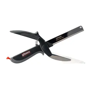Gotze Kitchen 3 in 1 Shears Set with Laser Beam Technology Ultra Sharp Blade & Non-Slip Rubber Grip for Easy Chopping Cutting Board Included