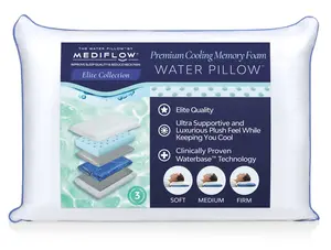 Mediflow Water Pillow - Elite Cooling Memory Foam bed pillow adjustable pillow
