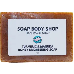Turmeric & Manuka Honey Soap, Glowing Skin, Goat's Milk, Coconut, Sandalwood, Daily Use, Even Out Skin Tone, Gentle Cleansing, Radiance, Soothing turmeric honey