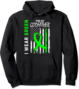 I Wear Green For My Godfather Kidney Disease Awareness Flag Pullover Hoodie - Nallelycor Shop 23B09W2SDJHK