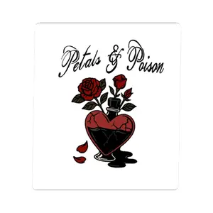 Petals & Poison Kiss-Cut Stickers, Gothic Floral Stickers, Vintage Aesthetic Stickers, Laptop Stickers, Gift for Her